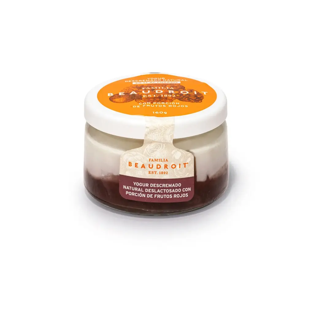Yogur deslactosado descremado Frutos Rojos - 160 gr / Pack x 6 unidades